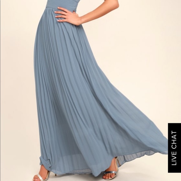 Lulus - dusty blue maxi dress - Picture 2 of 7